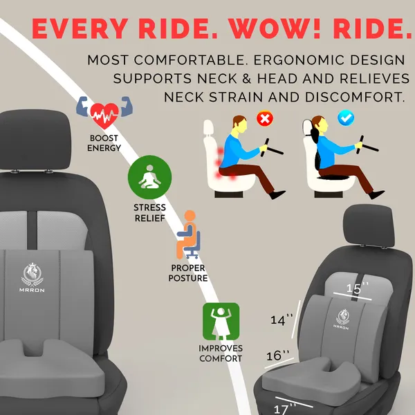 MRRON_Car_Seat_Cushion_�_2-Piece_Set_with_Back_Support_&_Coccyx_Cushion_�_Orthopedic_Support_for_Back,_Tailbone,_Sciatica_Pain_�_Ergonomic_Comfort_for_Car,_Office,_or_Home_Chair