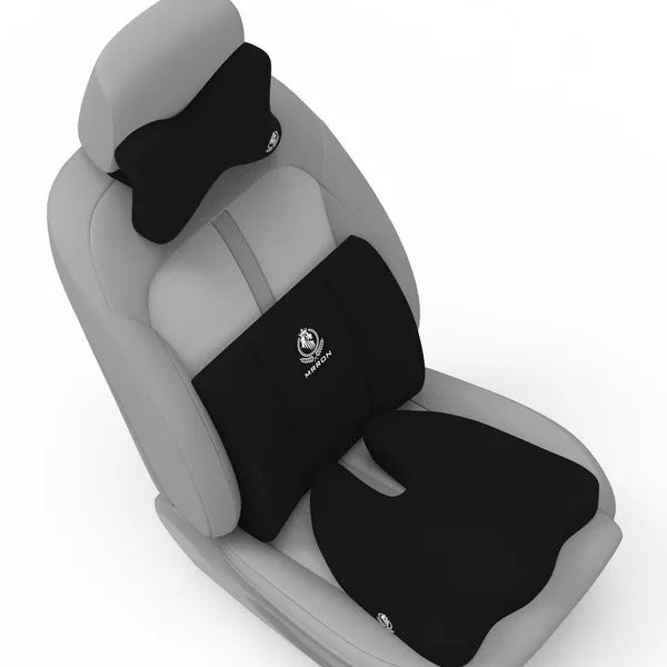 MRRON_Memory_Foam_Car_Seat_Cushion_Set_�_Lumbar_Back_Support,_Coccyx_Seat_Pad_&_Neck_Pillow_�_Ergonomic_Pain_Relief_for_Back,_Tailbone,_Sciatica_�_Ideal_for_Driving,_Office_&_Travel.