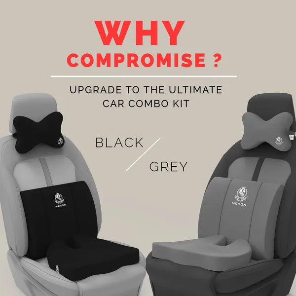MRRON_Memory_Foam_Car_Seat_Cushion_Set_�_Lumbar_Back_Support,_Coccyx_Seat_Pad_&_Neck_Pillow_�_Ergonomic_Pain_Relief_for_Back,_Tailbone,_Sciatica_�_Ideal_for_Driving,_Office_&_Travel.