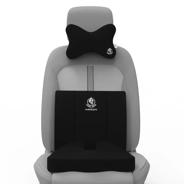 MRRON_Memory_Foam_Car_Seat_Cushion_Set_�_Lumbar_Back_Support,_Coccyx_Seat_Pad_&_Neck_Pillow_�_Ergonomic_Pain_Relief_for_Back,_Tailbone,_Sciatica_�_Ideal_for_Driving,_Office_&_Travel.