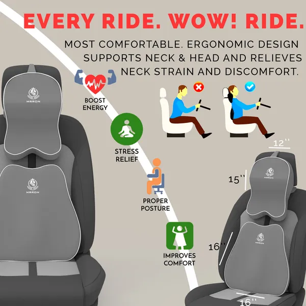 MRRON_Back_Support_Neck_Rest_for_Chair_&_Car_Seat,_Orthopaedic_Lumbar_Support_Memory_Foam_Backrest_Cushion_Designed_for_Back_Pain_Relief_Pillow_for_Comfortable_Sitting