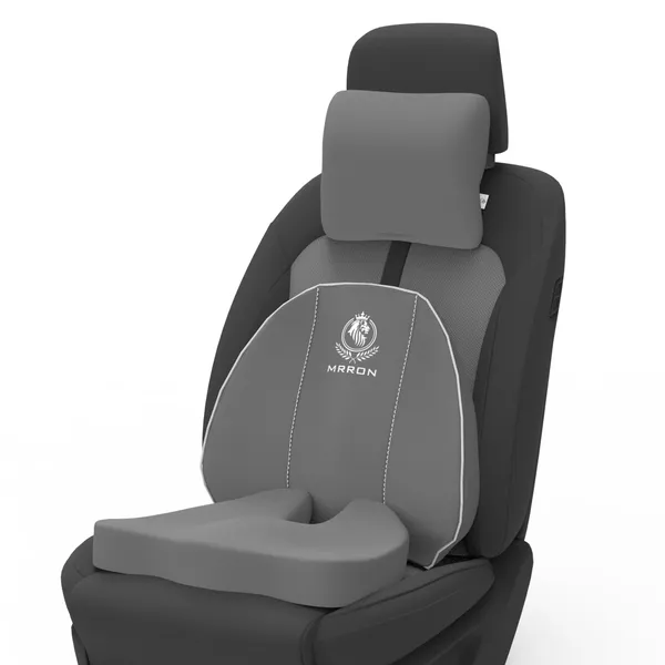 MRRON_Memory_Foam_Car_Seat_Cushion_Set_�_Lumbar_Back_Support,_Coccyx_Seat_Pad_&_Neck_Pillow_�_Ergonomic_Pain_Relief_for_Back,_Tailbone,_Sciatica_�_Ideal_for_Driving,_Office_&_Travel.