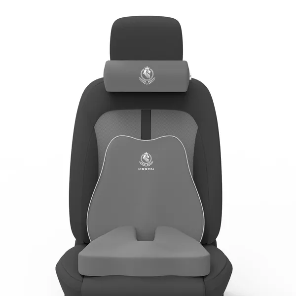 MRRON_Memory_Foam_Car_Seat_Cushion_Set_�_Lumbar_Back_Support,_Coccyx_Seat_Pad_&_Neck_Pillow_�_Ergonomic_Pain_Relief_for_Back,_Tailbone,_Sciatica_�_Ideal_for_Driving,_Office_&_Travel.