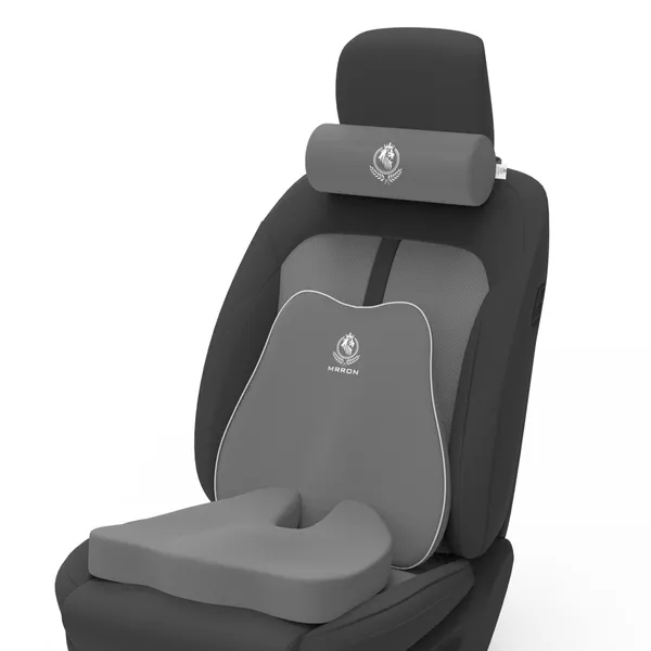 MRRON_Memory_Foam_Car_Seat_Cushion_Set_�_Lumbar_Back_Support,_Coccyx_Seat_Pad_&_Neck_Pillow_�_Ergonomic_Pain_Relief_for_Back,_Tailbone,_Sciatica_�_Ideal_for_Driving,_Office_&_Travel.