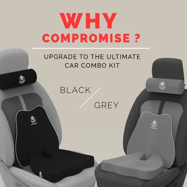 MRRON_Memory_Foam_Car_Seat_Cushion_Set_�_Lumbar_Back_Support,_Coccyx_Seat_Pad_&_Neck_Pillow_�_Ergonomic_Pain_Relief_for_Back,_Tailbone,_Sciatica_�_Ideal_for_Driving,_Office_&_Travel.