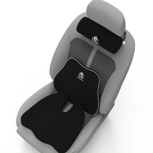 MRRON_Memory_Foam_Car_Seat_Cushion_Set_�_Lumbar_Back_Support,_Coccyx_Seat_Pad_&_Neck_Pillow_�_Ergonomic_Pain_Relief_for_Back,_Tailbone,_Sciatica_�_Ideal_for_Driving,_Office_&_Travel.
