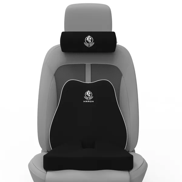 MRRON_Memory_Foam_Car_Seat_Cushion_Set_�_Lumbar_Back_Support,_Coccyx_Seat_Pad_&_Neck_Pillow_�_Ergonomic_Pain_Relief_for_Back,_Tailbone,_Sciatica_�_Ideal_for_Driving,_Office_&_Travel.