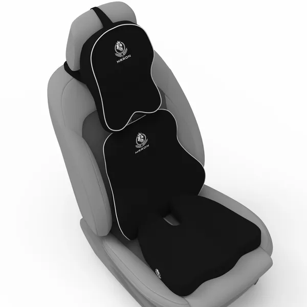 MRRON_Memory_Foam_Car_Seat_Cushion_Set_�_Lumbar_Back_Support,_Coccyx_Seat_Pad_&_Neck_Pillow_�_Ergonomic_Pain_Relief_for_Back,_Tailbone,_Sciatica_�_Ideal_for_Driving,_Office_&_Travel.