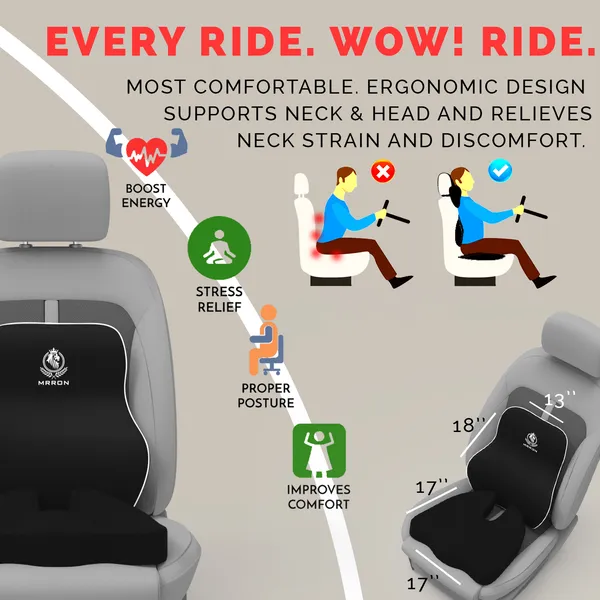 MRRON_Car_Seat_Cushion_�_2-Piece_Set_with_Back_Support_&_Coccyx_Cushion_�_Orthopedic_Support_for_Back,_Tailbone,_Sciatica_Pain_�_Ergonomic_Comfort_for_Car,_Office,_or_Home_Chair