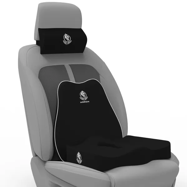 MRRON_Memory_Foam_Car_Seat_Cushion_Set_�_Lumbar_Back_Support,_Coccyx_Seat_Pad_&_Neck_Pillow_�_Ergonomic_Pain_Relief_for_Back,_Tailbone,_Sciatica_�_Ideal_for_Driving,_Office_&_Travel.