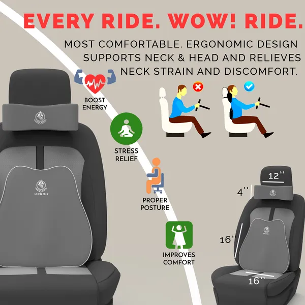 MRRON_Back_Support_Neck_Rest_for_Chair_&_Car_Seat,_Orthopaedic_Lumbar_Support_Memory_Foam_Backrest_Cushion_Designed_for_Back_Pain_Relief_Pillow_for_Comfortable_Sitting