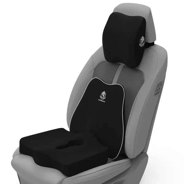 MRRON_Neckpro_Neckrest_Slim_Back_Support_or_Coccyx_Orthopaedic_Cushion_for_Long_Sitting_Universal_fit_with_Ergonomic_Design_Made_by_High_Density_Memory_Foam_Used_for_Car_or_Office_Chairs.