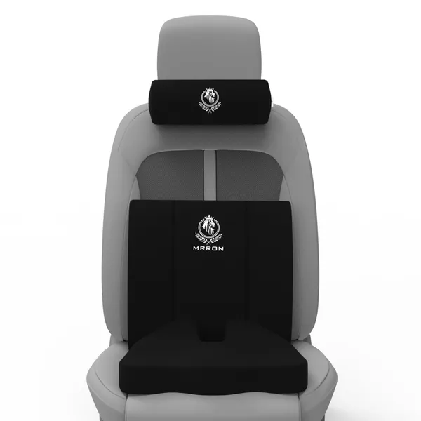 MRRON_Memory_Foam_Car_Seat_Cushion_Set_�_Lumbar_Back_Support,_Coccyx_Seat_Pad_&_Neck_Pillow_�_Ergonomic_Pain_Relief_for_Back,_Tailbone,_Sciatica_�_Ideal_for_Driving,_Office_&_Travel.