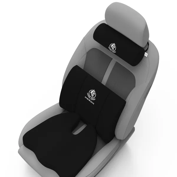 MRRON_Memory_Foam_Car_Seat_Cushion_Set_�_Lumbar_Back_Support,_Coccyx_Seat_Pad_&_Neck_Pillow_�_Ergonomic_Pain_Relief_for_Back,_Tailbone,_Sciatica_�_Ideal_for_Driving,_Office_&_Travel.