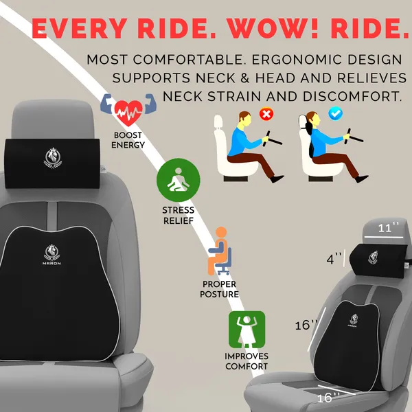 MRRON_Back_Support_Neck_Rest_for_Chair_&_Car_Seat,_Orthopaedic_Lumbar_Support_Memory_Foam_Backrest_Cushion_Designed_for_Back_Pain_Relief_Pillow_for_Comfortable_Sitting