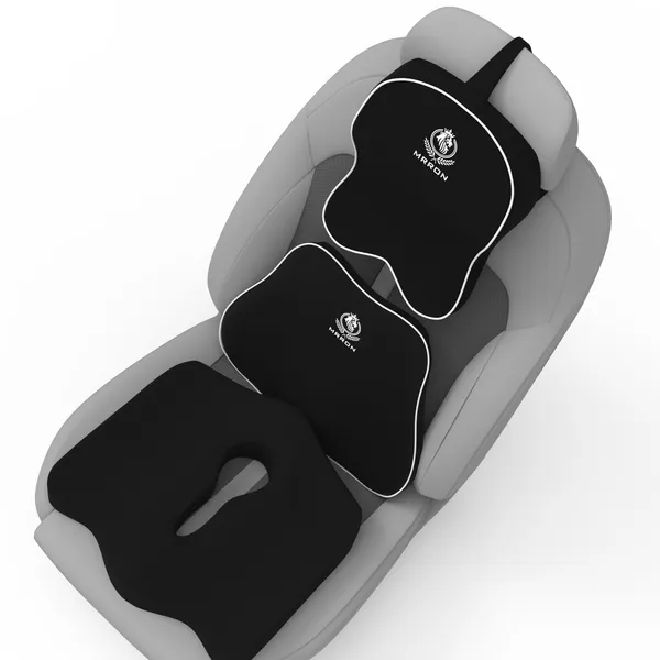 MRRON_Memory_Foam_Car_Seat_Cushion_Set_�_Lumbar_Back_Support,_Coccyx_Seat_Pad_&_Neck_Pillow_�_Ergonomic_Pain_Relief_for_Back,_Tailbone,_Sciatica_�_Ideal_for_Driving,_Office_&_Travel.
