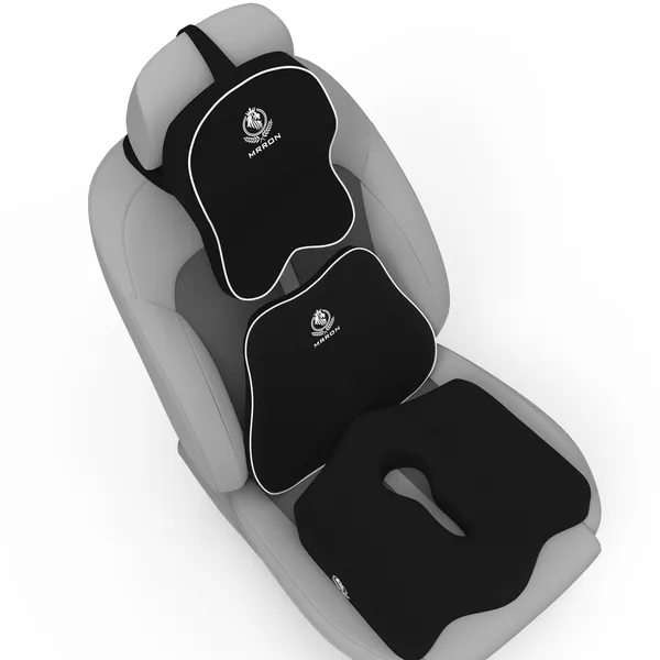 MRRON_Memory_Foam_Car_Seat_Cushion_Set_�_Lumbar_Back_Support,_Coccyx_Seat_Pad_&_Neck_Pillow_�_Ergonomic_Pain_Relief_for_Back,_Tailbone,_Sciatica_�_Ideal_for_Driving,_Office_&_Travel.