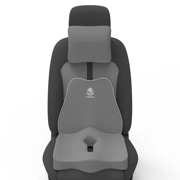 MRRON_Memory_Foam_Car_Seat_Cushion_Set_�_Lumbar_Back_Support,_Coccyx_Seat_Pad_&_Neck_Pillow_�_Ergonomic_Pain_Relief_for_Back,_Tailbone,_Sciatica_�_Ideal_for_Driving,_Office_&_Travel.