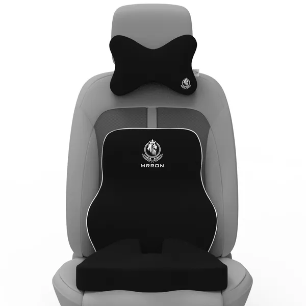 MRRON_Memory_Foam_Car_Seat_Cushion_Set_�_Lumbar_Back_Support,_Coccyx_Seat_Pad_&_Neck_Pillow_�_Ergonomic_Pain_Relief_for_Back,_Tailbone,_Sciatica_�_Ideal_for_Driving,_Office_&_Travel.