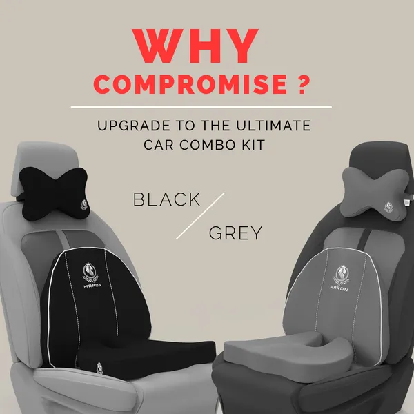 MRRON_Memory_Foam_Car_Seat_Cushion_Set_�_Lumbar_Back_Support,_Coccyx_Seat_Pad_&_Neck_Pillow_�_Ergonomic_Pain_Relief_for_Back,_Tailbone,_Sciatica_�_Ideal_for_Driving,_Office_&_Travel.