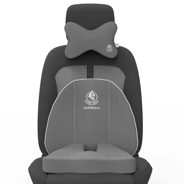MRRON_Memory_Foam_Car_Seat_Cushion_Set_�_Lumbar_Back_Support,_Coccyx_Seat_Pad_&_Neck_Pillow_�_Ergonomic_Pain_Relief_for_Back,_Tailbone,_Sciatica_�_Ideal_for_Driving,_Office_&_Travel.