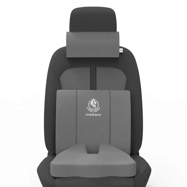 MRRON_Memory_Foam_Car_Seat_Cushion_Set_�_Lumbar_Back_Support,_Coccyx_Seat_Pad_&_Neck_Pillow_�_Ergonomic_Pain_Relief_for_Back,_Tailbone,_Sciatica_�_Ideal_for_Driving,_Office_&_Travel.