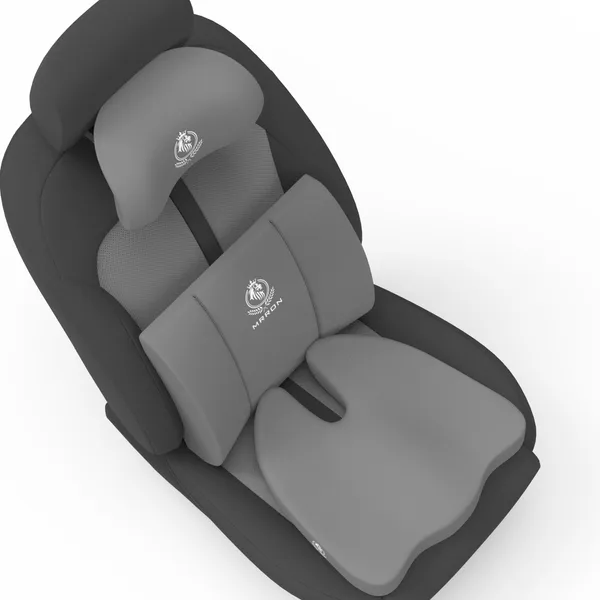 MRRON_Memory_Foam_Car_Seat_Cushion_Set_�_Lumbar_Back_Support,_Coccyx_Seat_Pad_&_Neck_Pillow_�_Ergonomic_Pain_Relief_for_Back,_Tailbone,_Sciatica_�_Ideal_for_Driving,_Office_&_Travel.