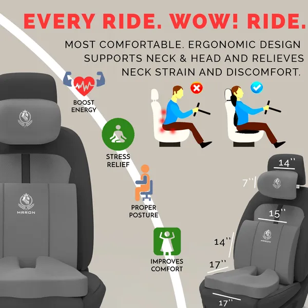 MRRON_Memory_Foam_Car_Seat_Cushion_Set_�_Lumbar_Back_Support,_Coccyx_Seat_Pad_&_Neck_Pillow_�_Ergonomic_Pain_Relief_for_Back,_Tailbone,_Sciatica_�_Ideal_for_Driving,_Office_&_Travel.