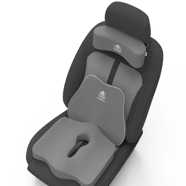MRRON_Memory_Foam_Car_Seat_Cushion_Set_�_Lumbar_Back_Support,_Coccyx_Seat_Pad_&_Neck_Pillow_�_Ergonomic_Pain_Relief_for_Back,_Tailbone,_Sciatica_�_Ideal_for_Driving,_Office_&_Travel.