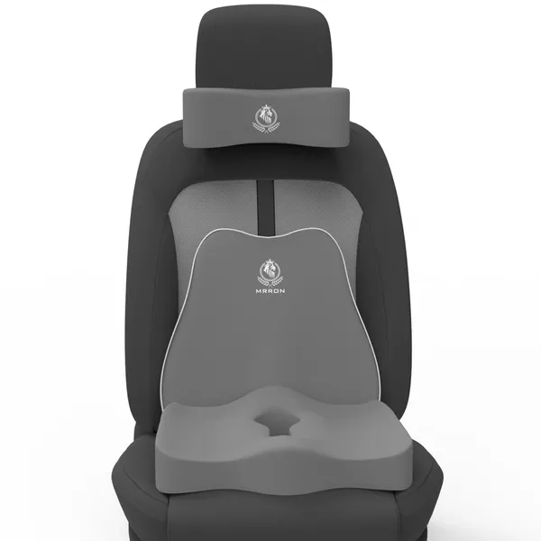 MRRON_Memory_Foam_Car_Seat_Cushion_Set_�_Lumbar_Back_Support,_Coccyx_Seat_Pad_&_Neck_Pillow_�_Ergonomic_Pain_Relief_for_Back,_Tailbone,_Sciatica_�_Ideal_for_Driving,_Office_&_Travel.