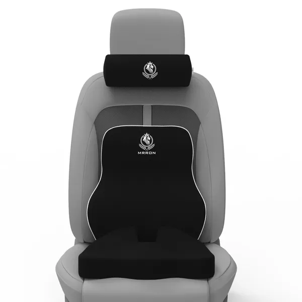 MRRON_Memory_Foam_Car_Seat_Cushion_Set_�_Lumbar_Back_Support,_Coccyx_Seat_Pad_&_Neck_Pillow_�_Ergonomic_Pain_Relief_for_Back,_Tailbone,_Sciatica_�_Ideal_for_Driving,_Office_&_Travel.