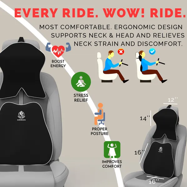 MRRON_Back_Support_Neck_Rest_for_Chair_&_Car_Seat,_Orthopaedic_Lumbar_Support_Memory_Foam_Backrest_Cushion_Designed_for_Back_Pain_Relief_Pillow_for_Comfortable_Sitting