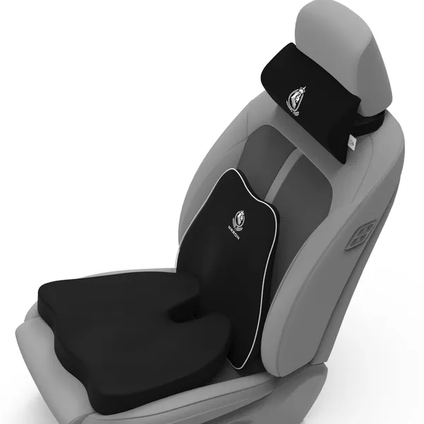 MRRON_Memory_Foam_Car_Seat_Cushion_Set_�_Lumbar_Back_Support,_Coccyx_Seat_Pad_&_Neck_Pillow_�_Ergonomic_Pain_Relief_for_Back,_Tailbone,_Sciatica_�_Ideal_for_Driving,_Office_&_Travel.