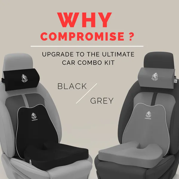 MRRON_Memory_Foam_Car_Seat_Cushion_Set_�_Lumbar_Back_Support,_Coccyx_Seat_Pad_&_Neck_Pillow_�_Ergonomic_Pain_Relief_for_Back,_Tailbone,_Sciatica_�_Ideal_for_Driving,_Office_&_Travel.