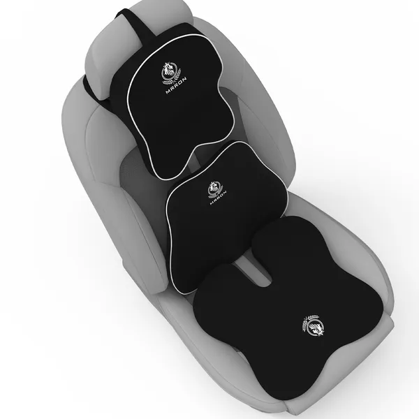 MRRON_Memory_Foam_Car_Seat_Cushion_Combo_–_Backrest,_Seat_Cushion_&_Neckrest_for_Tailbone,_Sciatica_&_Back_Pain_Relief_–_Orthopedic_Support_for_Driving,_Office_Chair.