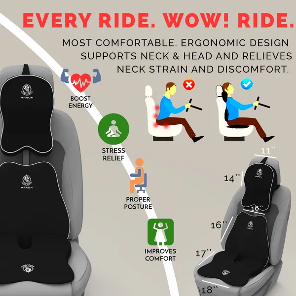 MRRON_Memory_Foam_Car_Seat_Cushion_Combo_–_Backrest,_Seat_Cushion_&_Neckrest_for_Tailbone,_Sciatica_&_Back_Pain_Relief_–_Orthopedic_Support_for_Driving,_Office_Chair.