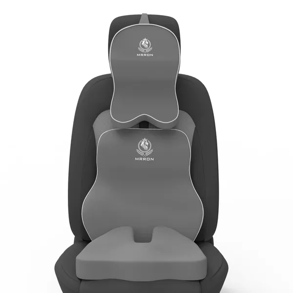 MRRON_Memory_Foam_Car_Seat_Cushion_Set_�_Lumbar_Back_Support,_Coccyx_Seat_Pad_&_Neck_Pillow_�_Ergonomic_Pain_Relief_for_Back,_Tailbone,_Sciatica_�_Ideal_for_Driving,_Office_&_Travel.