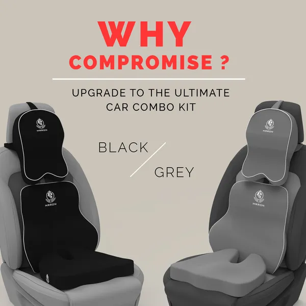 MRRON_Memory_Foam_Car_Seat_Cushion_Set_�_Lumbar_Back_Support,_Coccyx_Seat_Pad_&_Neck_Pillow_�_Ergonomic_Pain_Relief_for_Back,_Tailbone,_Sciatica_�_Ideal_for_Driving,_Office_&_Travel.