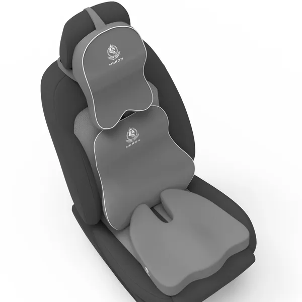 MRRON_Memory_Foam_Car_Seat_Cushion_Set_�_Lumbar_Back_Support,_Coccyx_Seat_Pad_&_Neck_Pillow_�_Ergonomic_Pain_Relief_for_Back,_Tailbone,_Sciatica_�_Ideal_for_Driving,_Office_&_Travel.