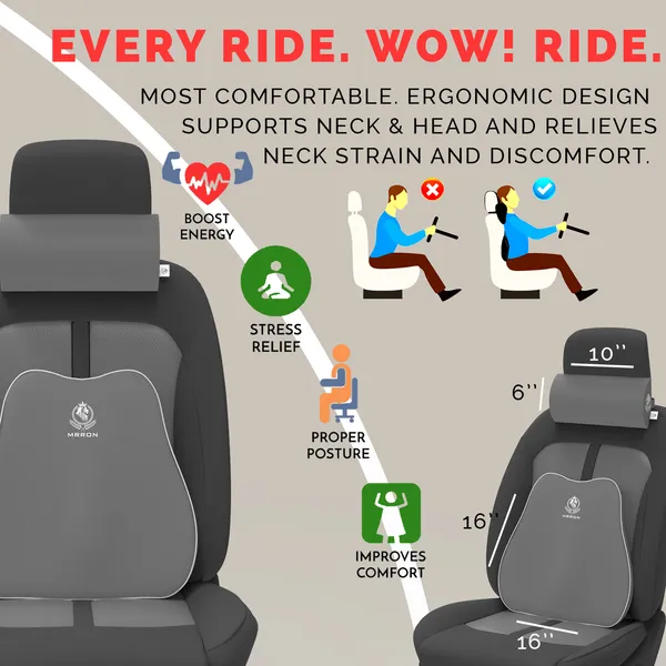 MRRON_Back_Support_Neck_Rest_for_Chair_&_Car_Seat,_Orthopaedic_Lumbar_Support_Memory_Foam_Backrest_Cushion_Designed_for_Back_Pain_Relief_Pillow_for_Comfortable_Sitting