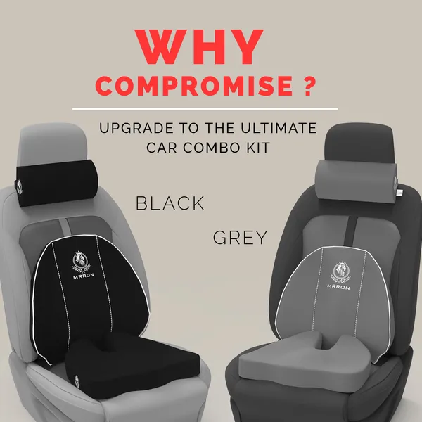 MRRON_Memory_Foam_Car_Seat_Cushion_Set_�_Lumbar_Back_Support,_Coccyx_Seat_Pad_&_Neck_Pillow_�_Ergonomic_Pain_Relief_for_Back,_Tailbone,_Sciatica_�_Ideal_for_Driving,_Office_&_Travel.