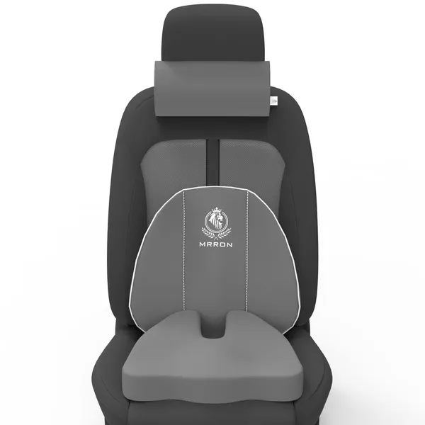 MRRON_Memory_Foam_Car_Seat_Cushion_Set_�_Lumbar_Back_Support,_Coccyx_Seat_Pad_&_Neck_Pillow_�_Ergonomic_Pain_Relief_for_Back,_Tailbone,_Sciatica_�_Ideal_for_Driving,_Office_&_Travel.