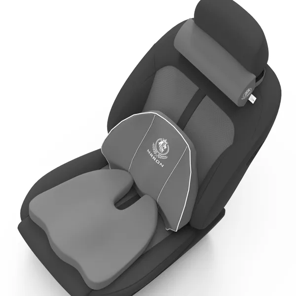 MRRON_Memory_Foam_Car_Seat_Cushion_Set_�_Lumbar_Back_Support,_Coccyx_Seat_Pad_&_Neck_Pillow_�_Ergonomic_Pain_Relief_for_Back,_Tailbone,_Sciatica_�_Ideal_for_Driving,_Office_&_Travel.