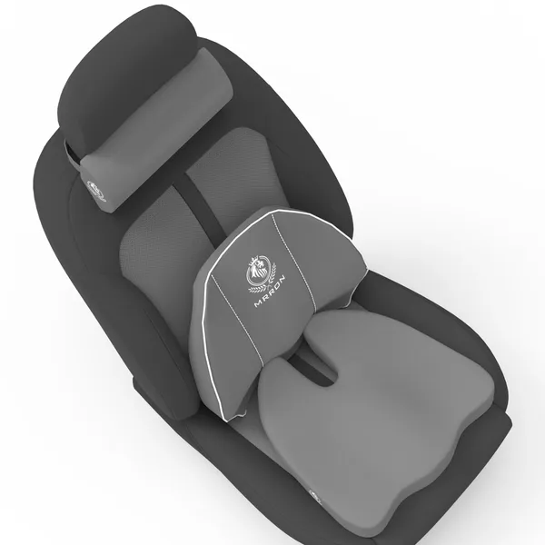 MRRON_Memory_Foam_Car_Seat_Cushion_Set_�_Lumbar_Back_Support,_Coccyx_Seat_Pad_&_Neck_Pillow_�_Ergonomic_Pain_Relief_for_Back,_Tailbone,_Sciatica_�_Ideal_for_Driving,_Office_&_Travel.