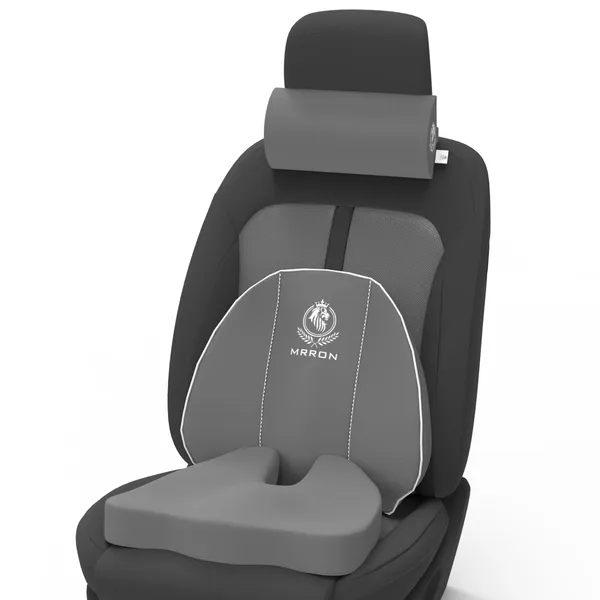 MRRON_Memory_Foam_Car_Seat_Cushion_Set_�_Lumbar_Back_Support,_Coccyx_Seat_Pad_&_Neck_Pillow_�_Ergonomic_Pain_Relief_for_Back,_Tailbone,_Sciatica_�_Ideal_for_Driving,_Office_&_Travel.