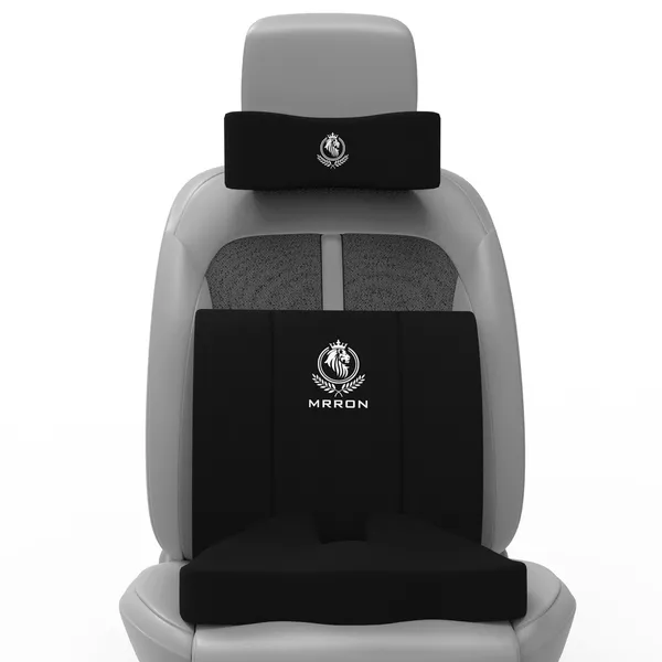 MRRON_Memory_Foam_Car_Seat_Cushion_Set_�_Lumbar_Back_Support,_Coccyx_Seat_Pad_&_Neck_Pillow_�_Ergonomic_Pain_Relief_for_Back,_Tailbone,_Sciatica_�_Ideal_for_Driving,_Office_&_Travel.