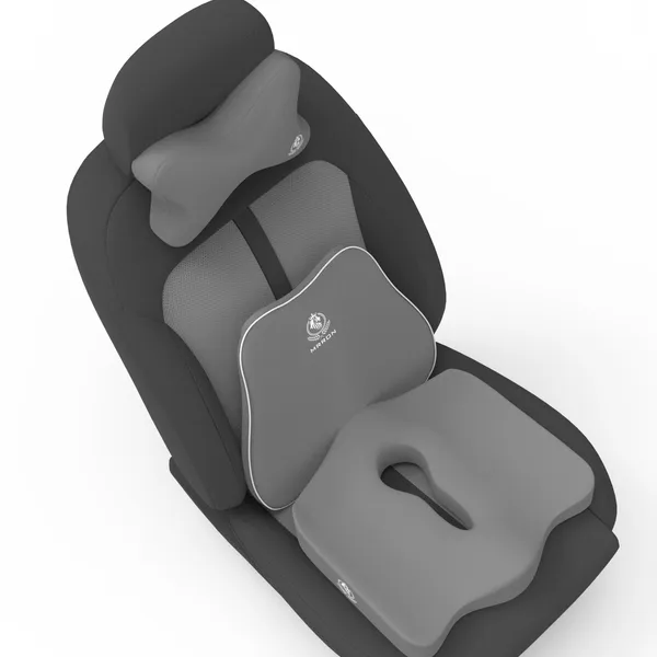 MRRON_Memory_Foam_Car_Seat_Cushion_Set_�_Lumbar_Back_Support,_Coccyx_Seat_Pad_&_Neck_Pillow_�_Ergonomic_Pain_Relief_for_Back,_Tailbone,_Sciatica_�_Ideal_for_Driving,_Office_&_Travel.