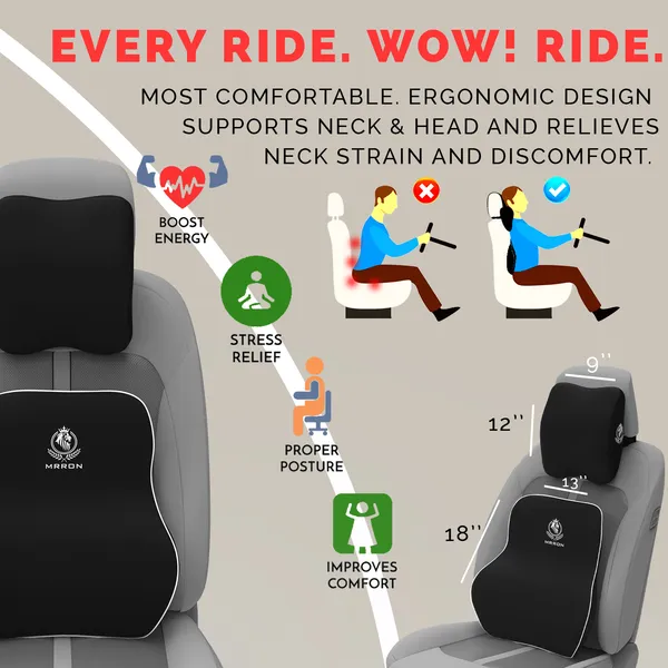 MRRON_Neckpro_Exemhlar_Spine_Back_Support_Neck_Rest_for_Chair_&_Car_Seat,_Orthopaedic_Lumbar_Support_Memory_Foam_Backrest_Cushion_Designed_for_Back_Pain_Relief_Pillow_for_Comfortable_Sitting