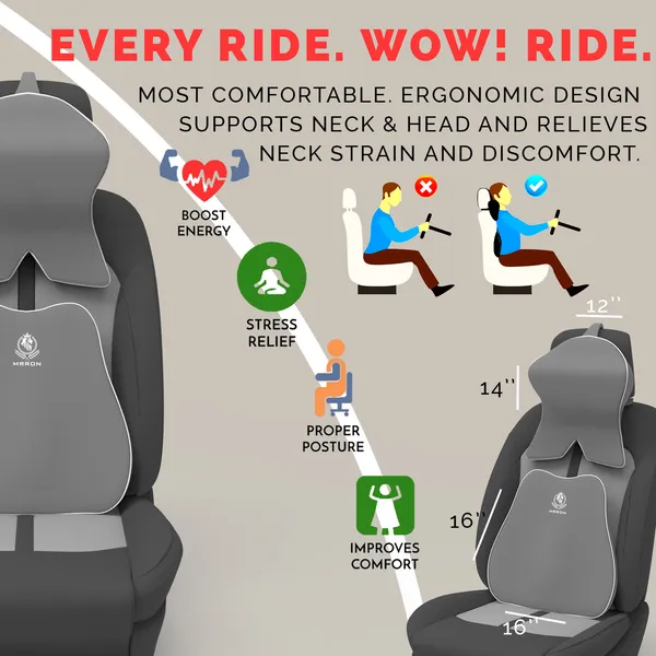 MRRON_Back_Support_Neck_Rest_for_Chair_&_Car_Seat,_Orthopaedic_Lumbar_Support_Memory_Foam_Backrest_Cushion_Designed_for_Back_Pain_Relief_Pillow_for_Comfortable_Sitting