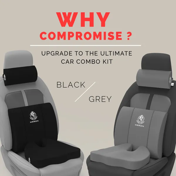MRRON_Memory_Foam_Car_Seat_Cushion_Set_�_Lumbar_Back_Support,_Coccyx_Seat_Pad_&_Neck_Pillow_�_Ergonomic_Pain_Relief_for_Back,_Tailbone,_Sciatica_�_Ideal_for_Driving,_Office_&_Travel.